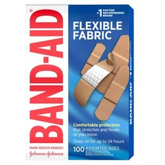 BAND-AID Brand Flexible Fabric Adhesive 100 Count (Pack of 2), All One Size