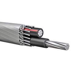 6-6-6 Aluminum SEU Service Entrance Cable PVC Jacket Gray 600V