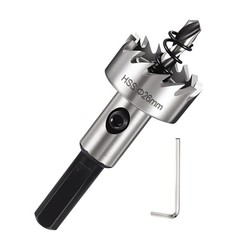 1-1/32″(26mm) Hole Saw Kit – Good for Medium-Hard Metal PVC Boards – Silver