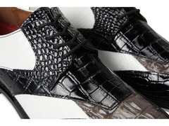 Stacy Adams Tristano Bike Toe Lace-Up 9.5 Wide Black/Gray/White