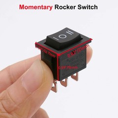 Square Momentary Rocker Switch ON Off ON SPDT 3 Pin 6A 250V 4 Pack