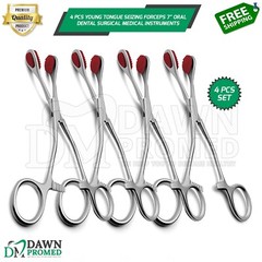 4 Pcs Young Tongue Seizing Forceps 7″ Oral Dental Surgical Medical Instruments