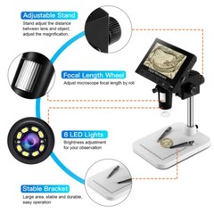 Elikliv 1000X Digital Microscope 4.3” LCD Jewelry Loupe Coin Magnifying Glass