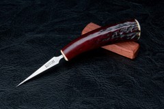 Kotoh Knife Works 5.45″ Kotoh-I Ice Pick Stag Horn Hndl w/ Wood Sheath
