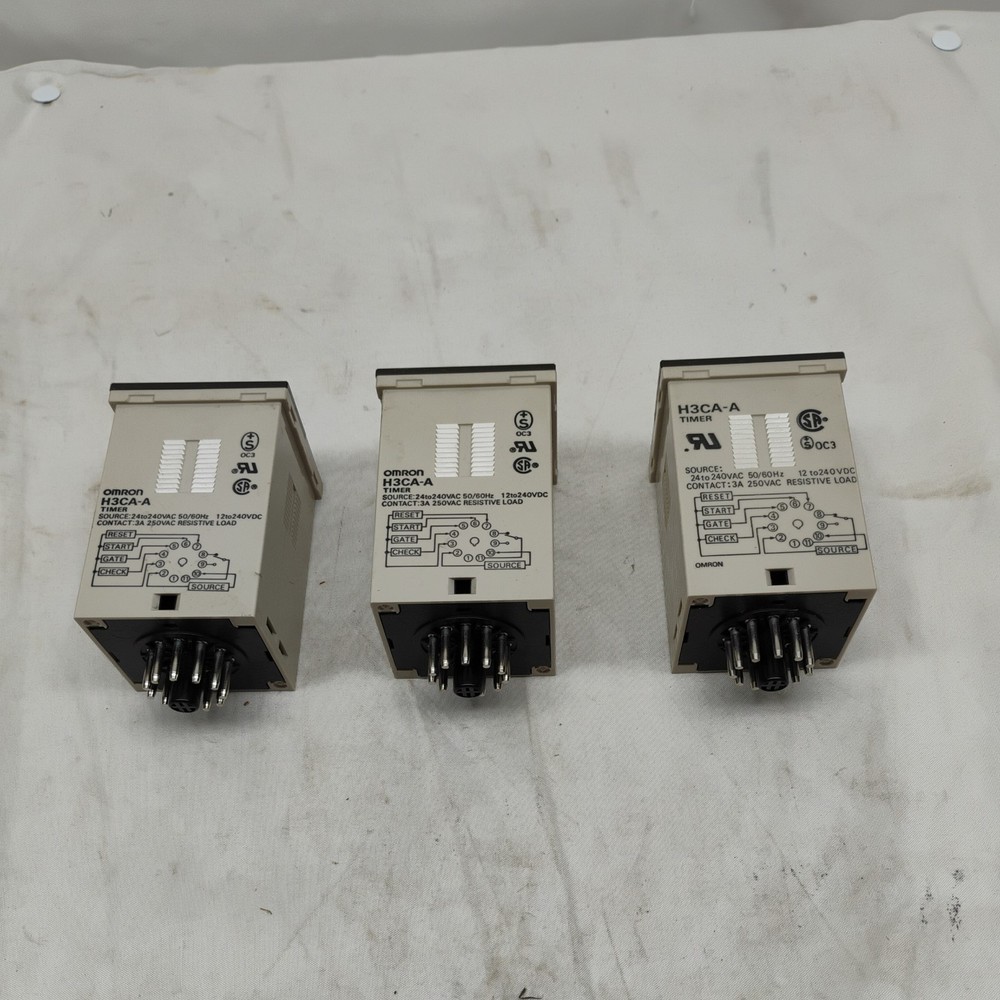 3X Omron H3CA-A Digital Timer Relay 11 pin With Relay Socket 27E892