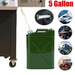 5 Gallon 20L Gasoline Army Green Jerry Can Military Metal Steel Tank Backup USA
