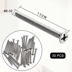 Extra Long Outlet Screws 6-32 x 1-1/2 Inches Machine Screws – 30 Pack