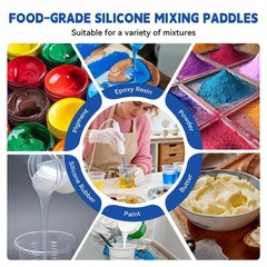 Suzzam Silicone Resin Mixer Paddles, 4-Piece Epoxy Silicone-4PCS, Blue