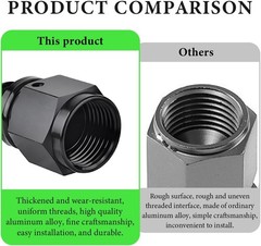 2 PCS 8AN Straight Push Lock Hose Fitting End, Aluminum Female Straight Swivel B
