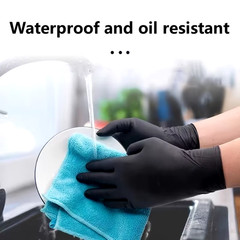 100/50/20PCS Black Nitrile Gloves Thickened Disposable Gloves for Cleaning Haird