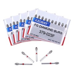 10Pcs AZDENT Dental Carbide Burs FG557Cross Cut Cylinder Fissure for Handpiece