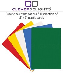 White Plastic Cards – 5″ x 7″ – Waterproof Heavy Duty Indoor Outdoor Tag – 5×7