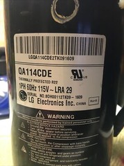 LG QA114CDE 1PH 60Hz 115V LRA 29 R22 Compressor