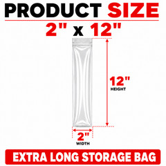 2″ x 12″ Clear Reclosable Poly Bags 4 Mil Zip Lock Plastic Bags Choose Quantity
