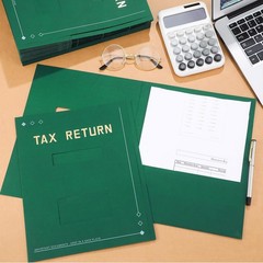 100 Pcs Green Tax Return Folders Bulk 9 x 11.25 Inches Income Tax Organizer w…