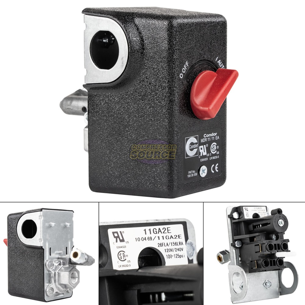Condor 11GA2E Pressure Switch Control Valve 100-125PSI 1 Port 1/4″ FNPT MDR11/11