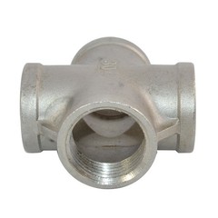 1“ 1 inch NPT Thread 4 Way Female Cross Coupling Connector SS304 Pipe Fitting