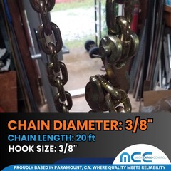 G70 Heavy Duty 5/16″ 3/8″ 1/2″ x 20′ Tow Chain Binder Flatbed Trailer Transport