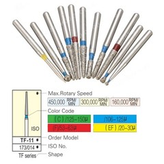 100Pcs FO-28EF Dental Diamond Burs for High Speed Handpiece FG 1.6mm 10Pcs/Pack