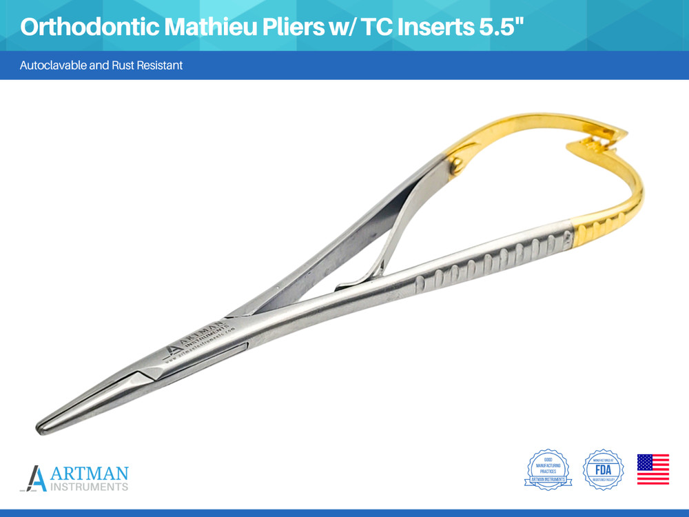 Orthodontic Mathieu Pliers 5.5″ with Tungsten Carbide Inserts ARTMAN