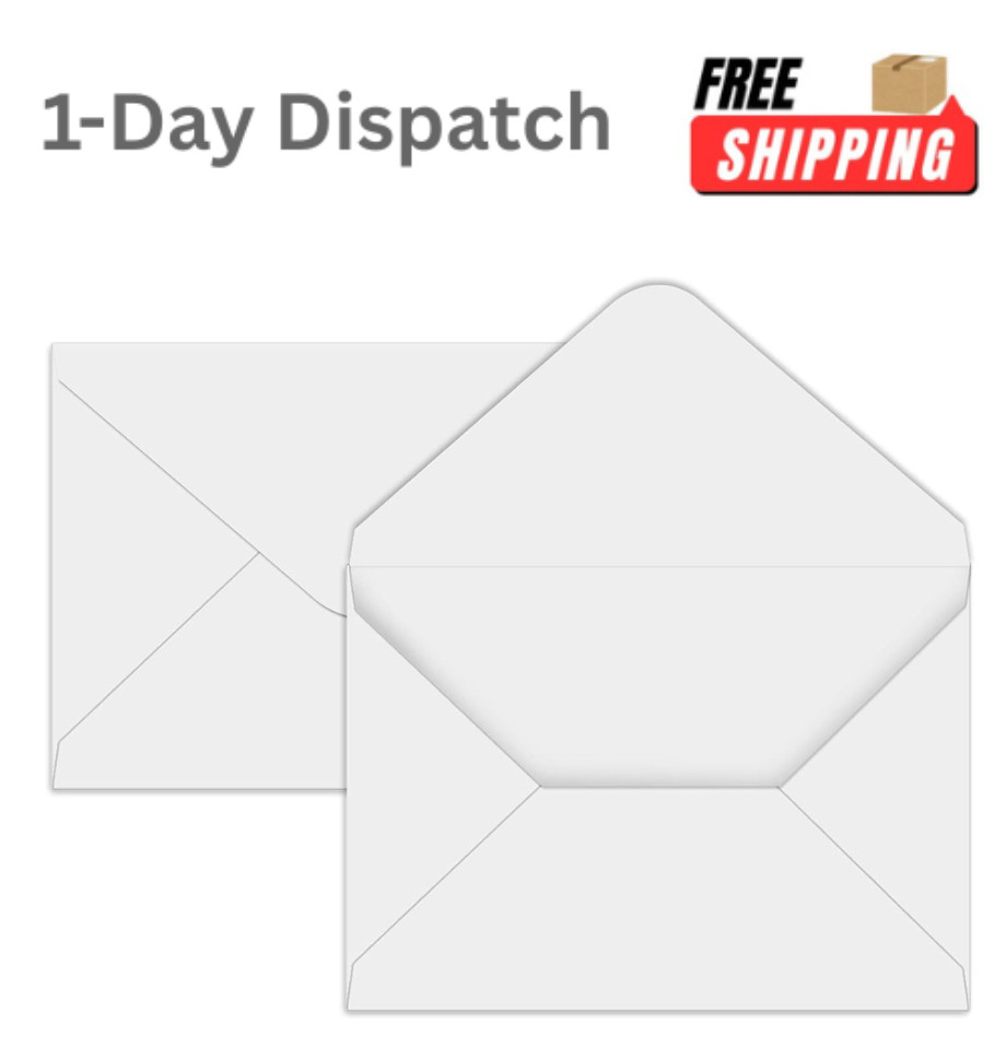 YINUOYOUJIA 100 Pack A7 Envelopes White 5×7 V Flap Invitation