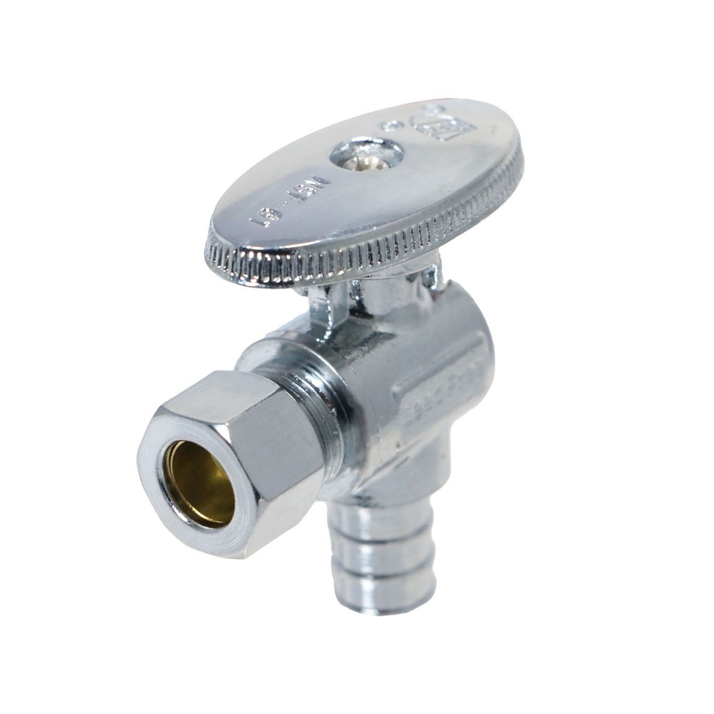100 Pack XFITTING 1/2 Pex Crimp x 3/8 OD Compression Angle Valve