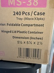 [240 Count] 5″ Containers Clear Hinged Plastic Food Take Out To-Go/Clamshell