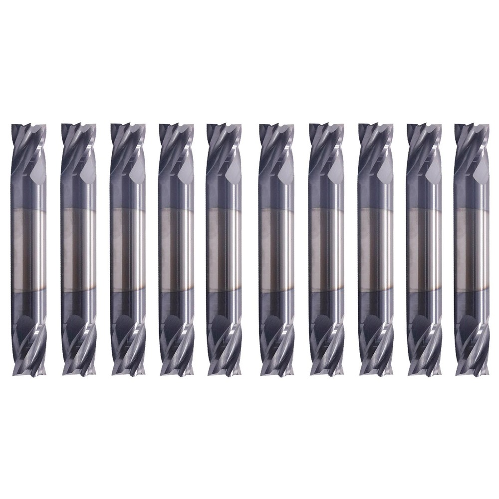 10PCS 4 Flute 1/4″x 1/2″ x 2-1/2″ Solid Carbide End Mill Double End AlTiN Coated