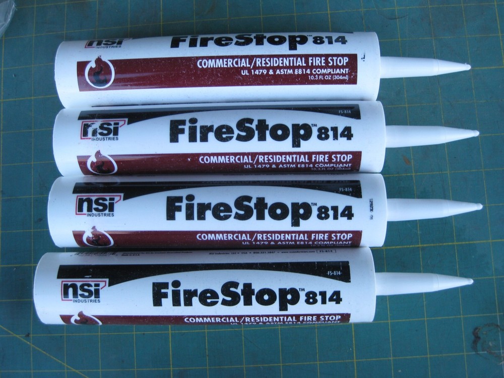 NSI FireStop 814 Commercial/Residential Fire Stop, Four 10.3 oz Tubes