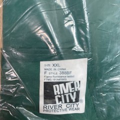 RIVER CITY PROTECTIVE WEAR 388BF Dominator Bib Pants Small 36-38 Green