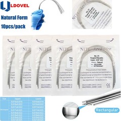 10pcs/pk Dental Ortho Elastic Niti Arch Wire Rectangular Natural Bracket Braces