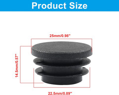 4 Pack 1 Inch (25Mm) round Plastic Hole Plugs, Black Pipe Tubing End Cap for …