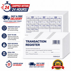24 PCS Check Registers for Personal Checkbook, Easy to Read Checkbook RegisteR