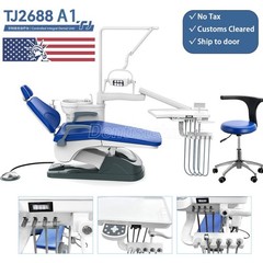 FDA Dental Unit Chair Computer Control DC Motor PU Hard Leather+Doctor Stool