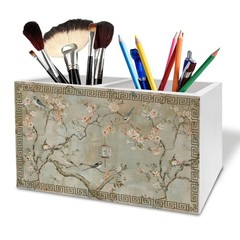 HYKDFMNCJ Vintage Chinoiserie Cherry Blossom Bird Pen Holder for Desk,…