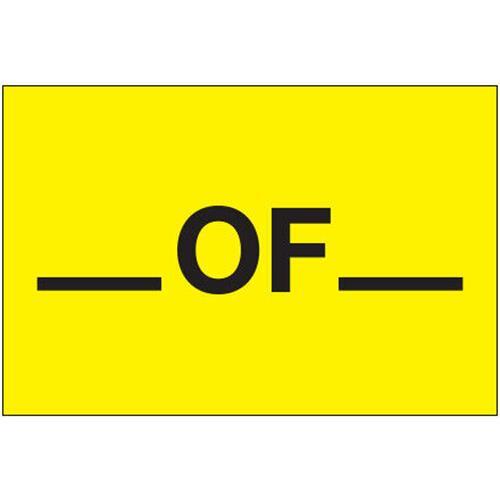 2 x 3″ “___ of ___” Labels, Yellow 500/Roll
