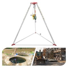 Safety Confined Space Tripod Rescue Tripod Adjustable 5.2-8ft Legs 2600lb Winch
