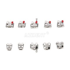 AZDENT Dental Orthodontic Metal Brackets Braces Standard MBT 022 Hooks 345/3