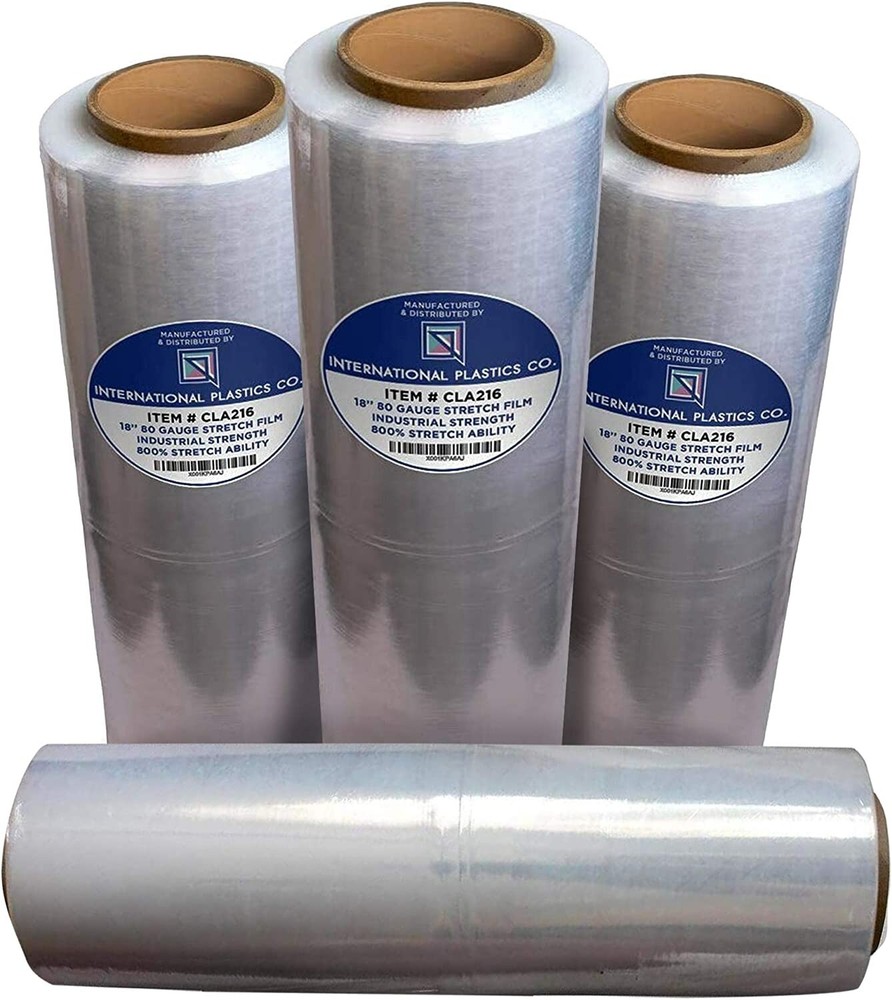 18″ Stretch Film/Wrap 1500 feet 7 Layers 80 Gauge Heavy Duty Clear Cling 4 ROLLS