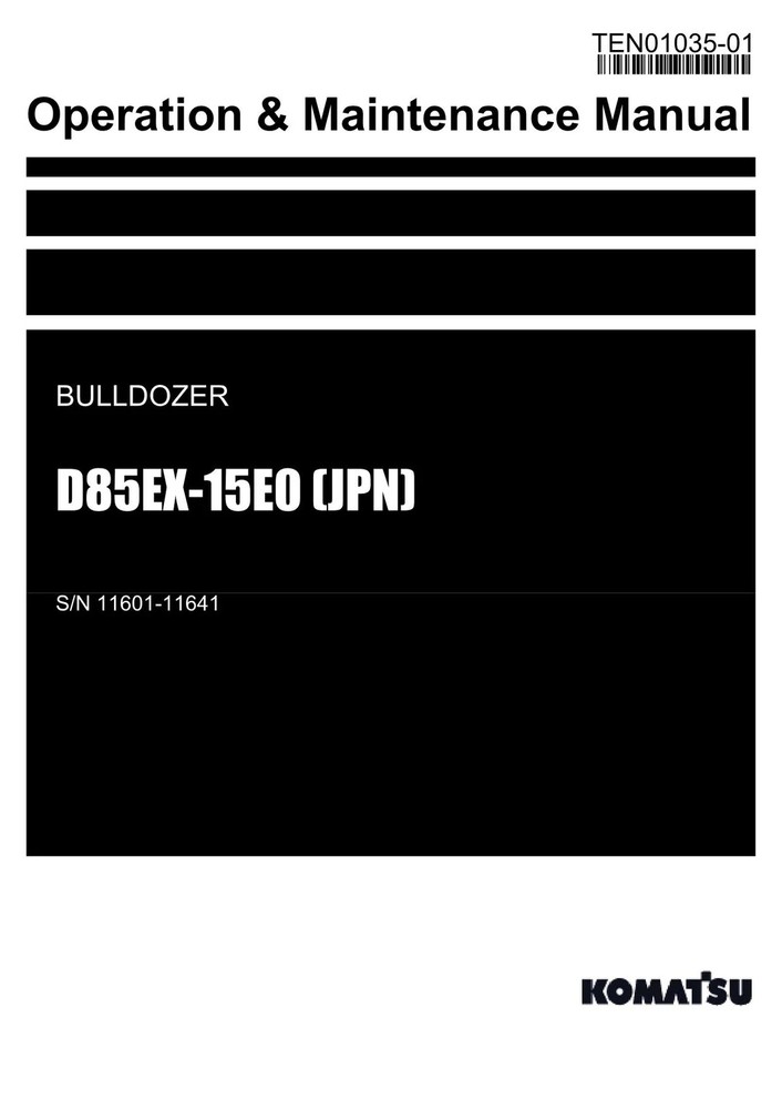 Komatsu D85EX-15E0 JPN Bulldozer Operators Maintenance Manual SN 11601-11641