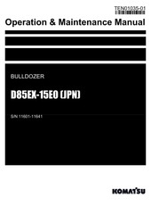 Komatsu D85EX-15E0 JPN Bulldozer Operators Maintenance Manual SN 11601-11641
