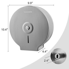 VANNSOO Commercial Jumbo Toilet Paper Dispenser Wall Mount 9 Inch Roll Brushed
