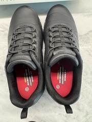 Skechers Work Slip Resistant Memory Foam Wide 9.5 USPS Approved Black