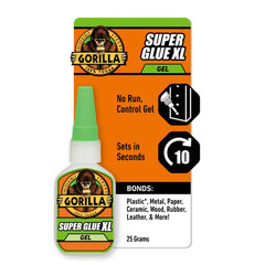 Gorilla Super Glue Gel XL, 25 Gram, Clear, (Pack of 1)