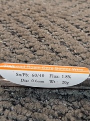 (QTY 6) Austor Tin/Lead Rosin Core Solder Wires 60/40 0.6mm Dia, 20g 1.8% Flux