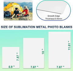 10 Pcs 8”x10” Aluminum Sublimation Metal Photo Blanks, Metal Sublimation Blank