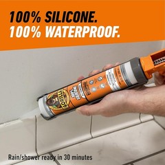 Gorilla 100% Silicone Waterproof Caulk 10 oz, Clear All-Purpose Sealant Glue