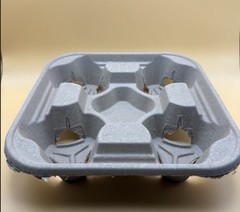 4 Cup Drink Cup Carrier, Cup Holder, Cup Carry Tray Biodegradable 10-300pcs
