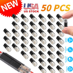 50 Pcs Quick Splice Wire Connectors 2 Pin Double Wire Plug with Locking Buckle