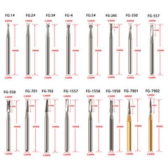 10pc/Pack Dental Round Carbide Steel Drills Burs FG Bur for High Speed Handpiece